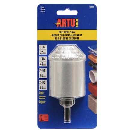 Artu Hole Saw Set, Tungsten Carbide Grit, 6 pcs 02890